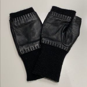 BCBG Max Azria leather & cashmere gloves